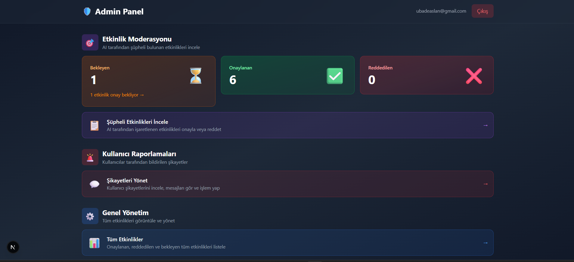 Ekip Arkadaşım Admin Panel